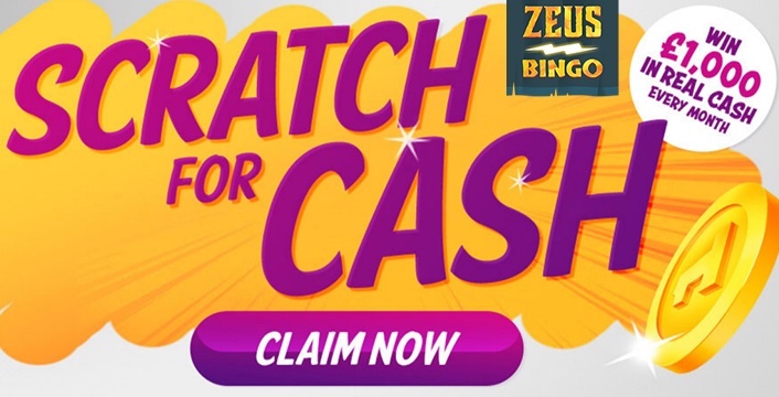 Win £1000 In Real Cash at Zeus Bingo Monthly