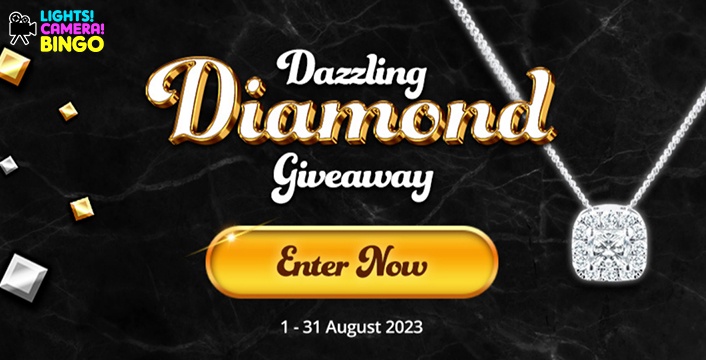 Play For a Diamond Necklace at Lights Camera Bingo