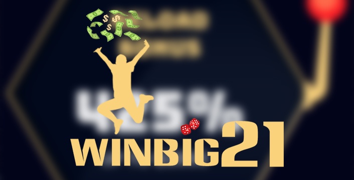 Claim a 425% Reload Bonus Plus 50 Free Spins at WinBig21