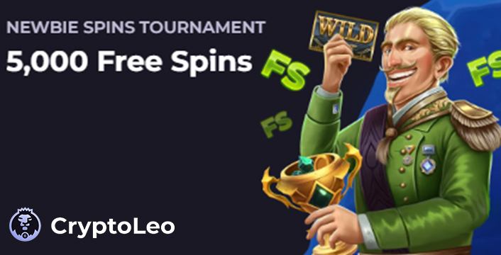 Play CryptoLeo's Newbie Tournament for a Share of 5000 Free Spins Daily